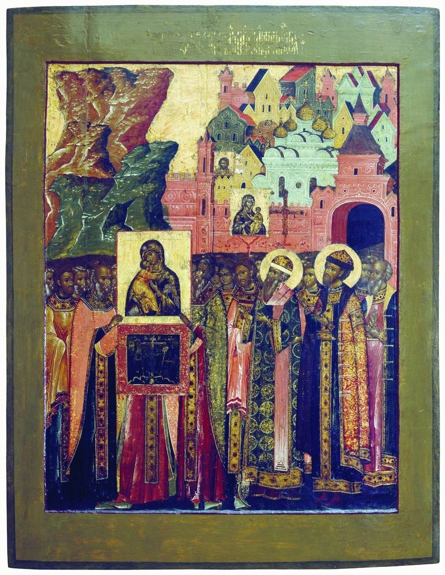 Сретение иконы Владимирской Богоматери 17 век